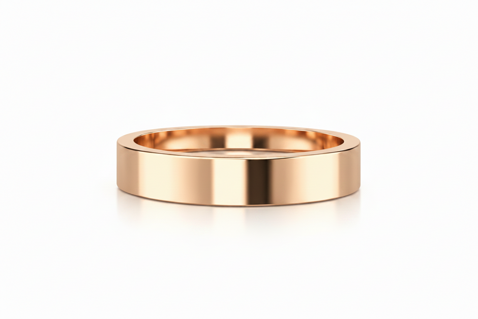 Argolla lisa recta en oro rosa 6mm