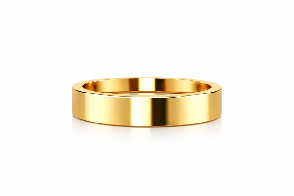 Argolla lisa recta en oro amarillo 6mm