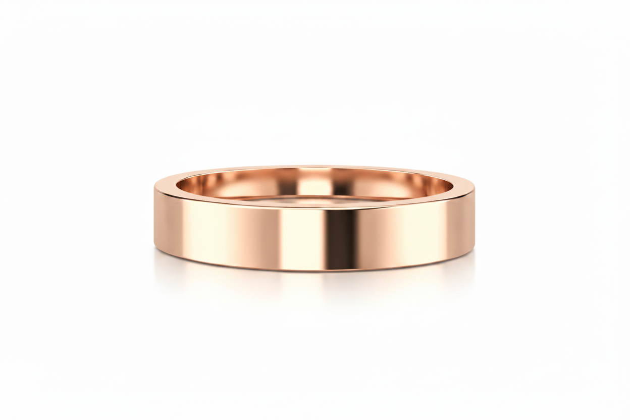 Argolla lisa recta en oro rosa 5mm