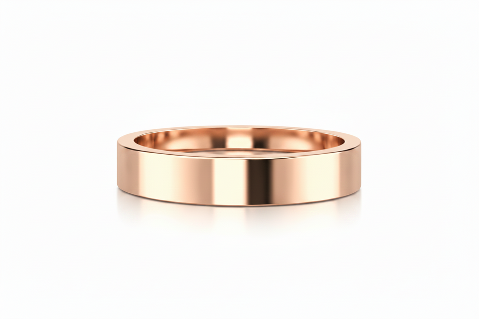 Argolla lisa recta en oro rosa 5mm