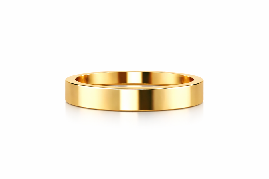 Argolla lisa recta en oro amarillo 4mm