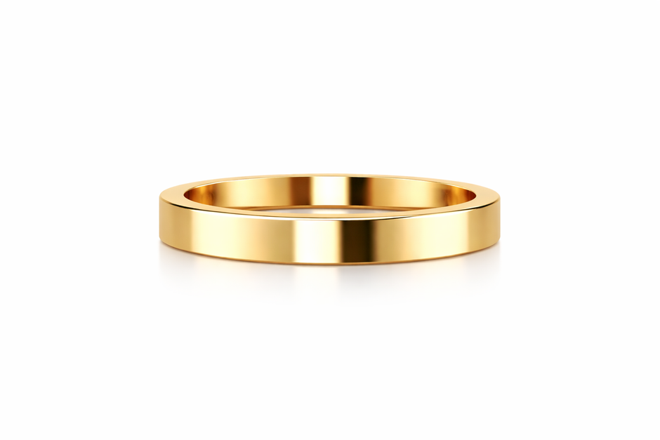 Argolla lisa recta en oro amarillo 3mm