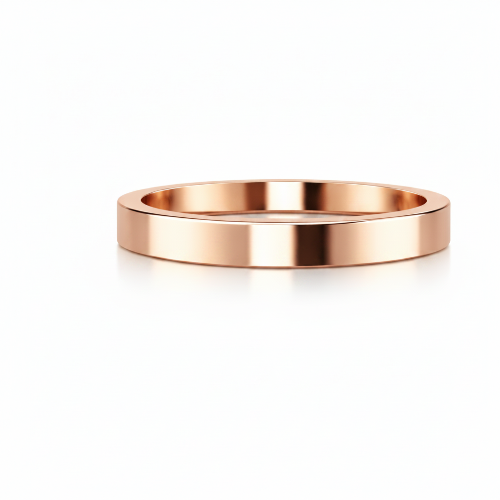 Argolla lisa recta en oro rosa 3mm
