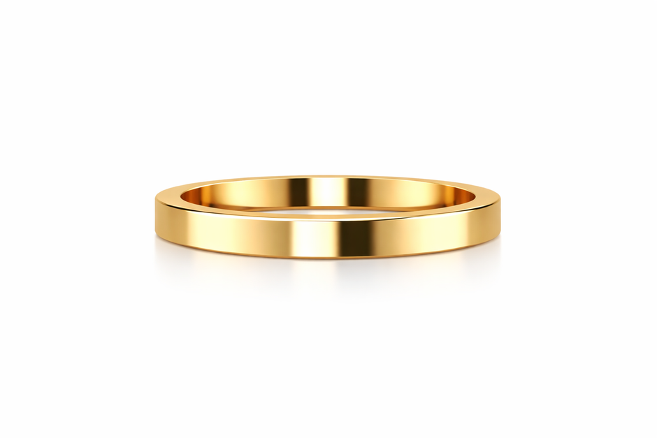 Argolla lisa recta en oro amarillo 2mm