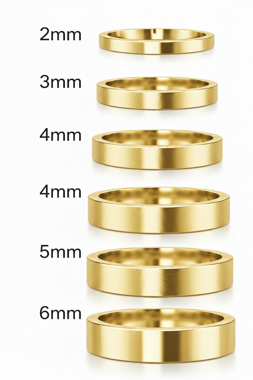 Argolla lisa recta en oro amarillo 3mm