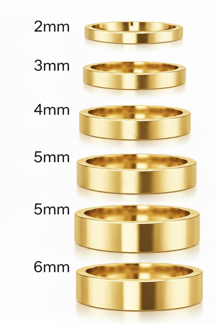 Argolla lisa recta en oro amarillo 4mm