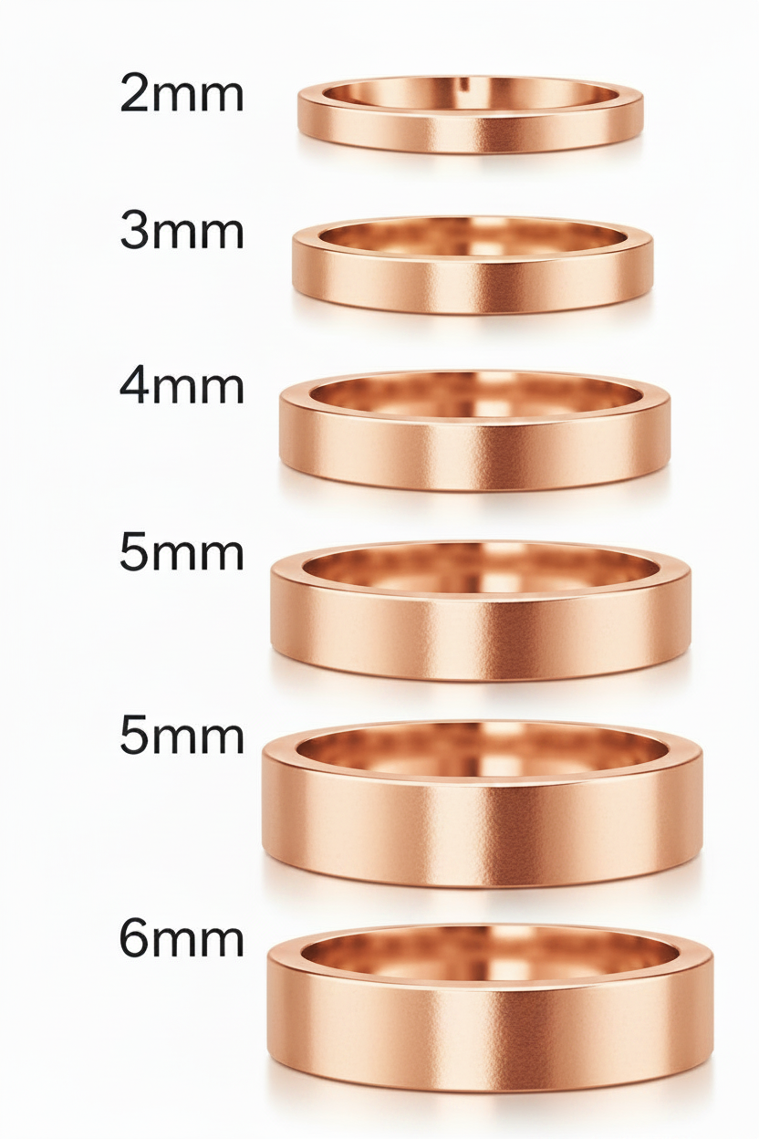 Argolla lisa recta en oro rosa 4mm