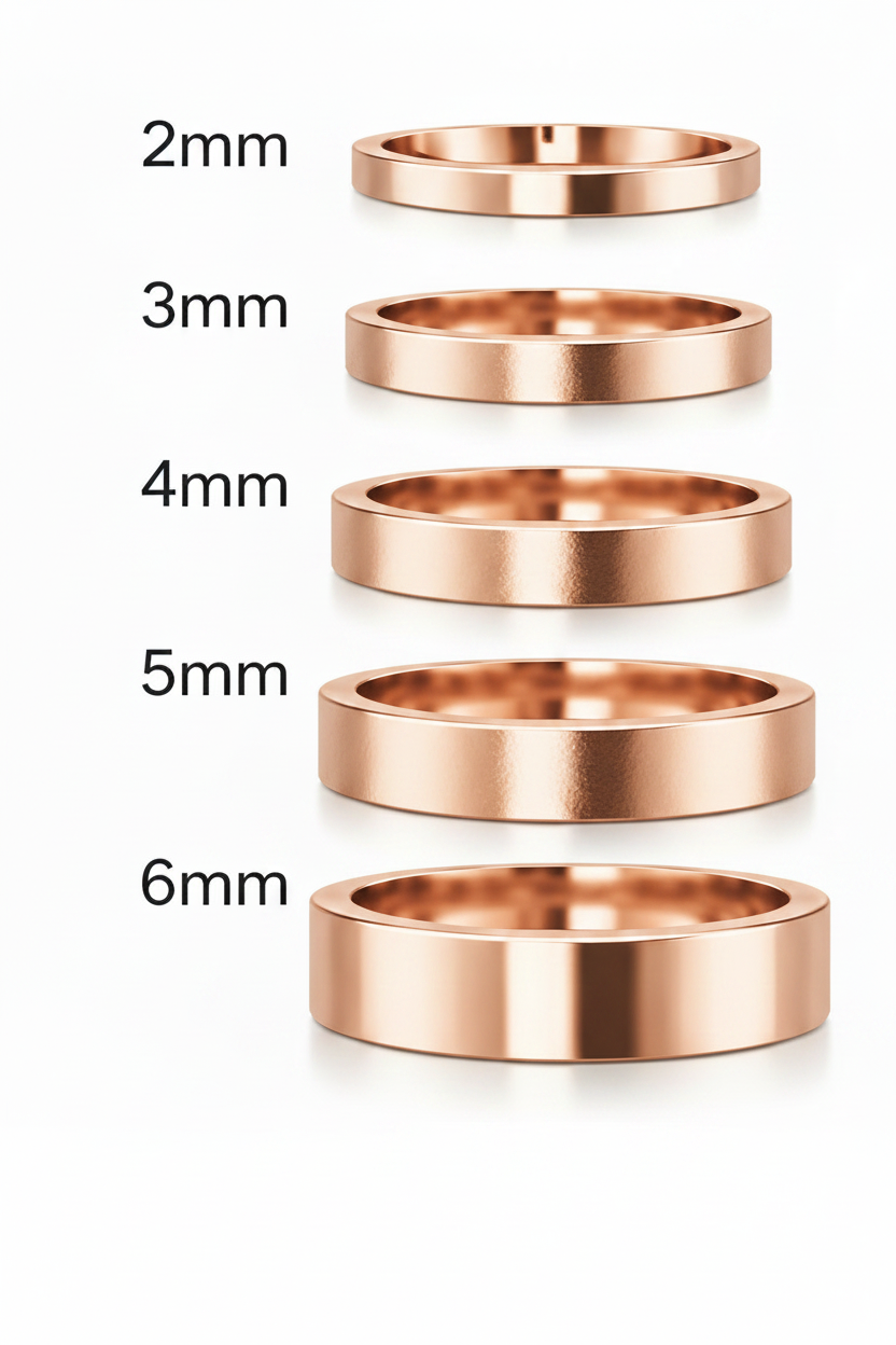 Argolla lisa recta en oro rosa 2mm