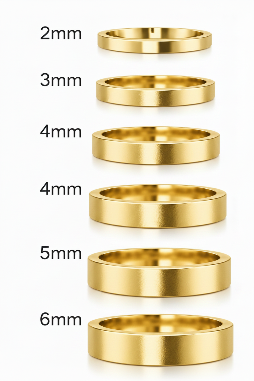 Argolla lisa recta en oro amarillo 6mm