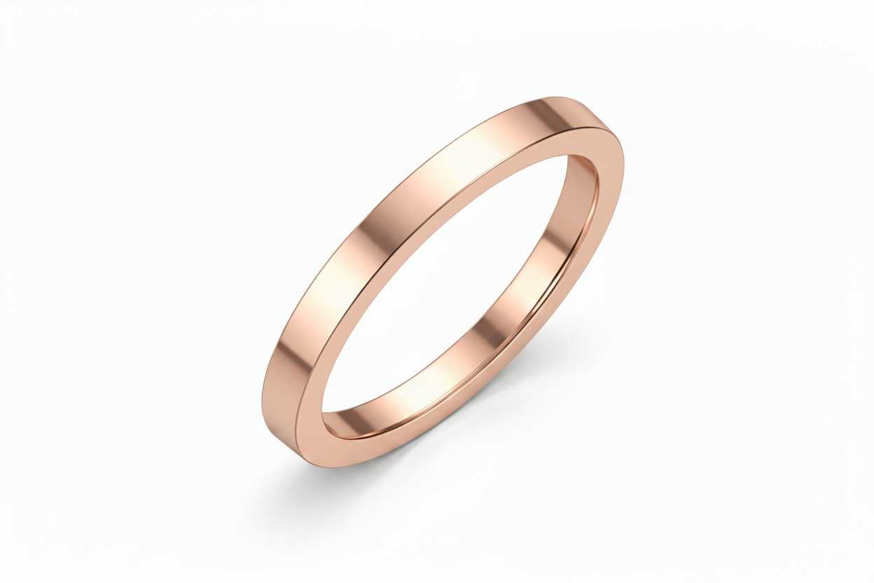 Argolla lisa recta en oro rosa 3mm