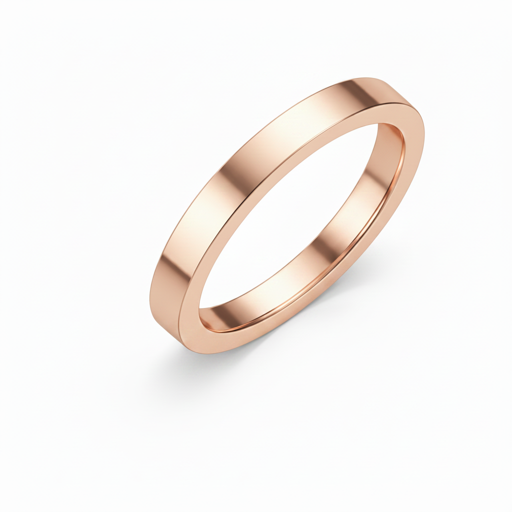 Argolla lisa recta en oro rosa 4mm
