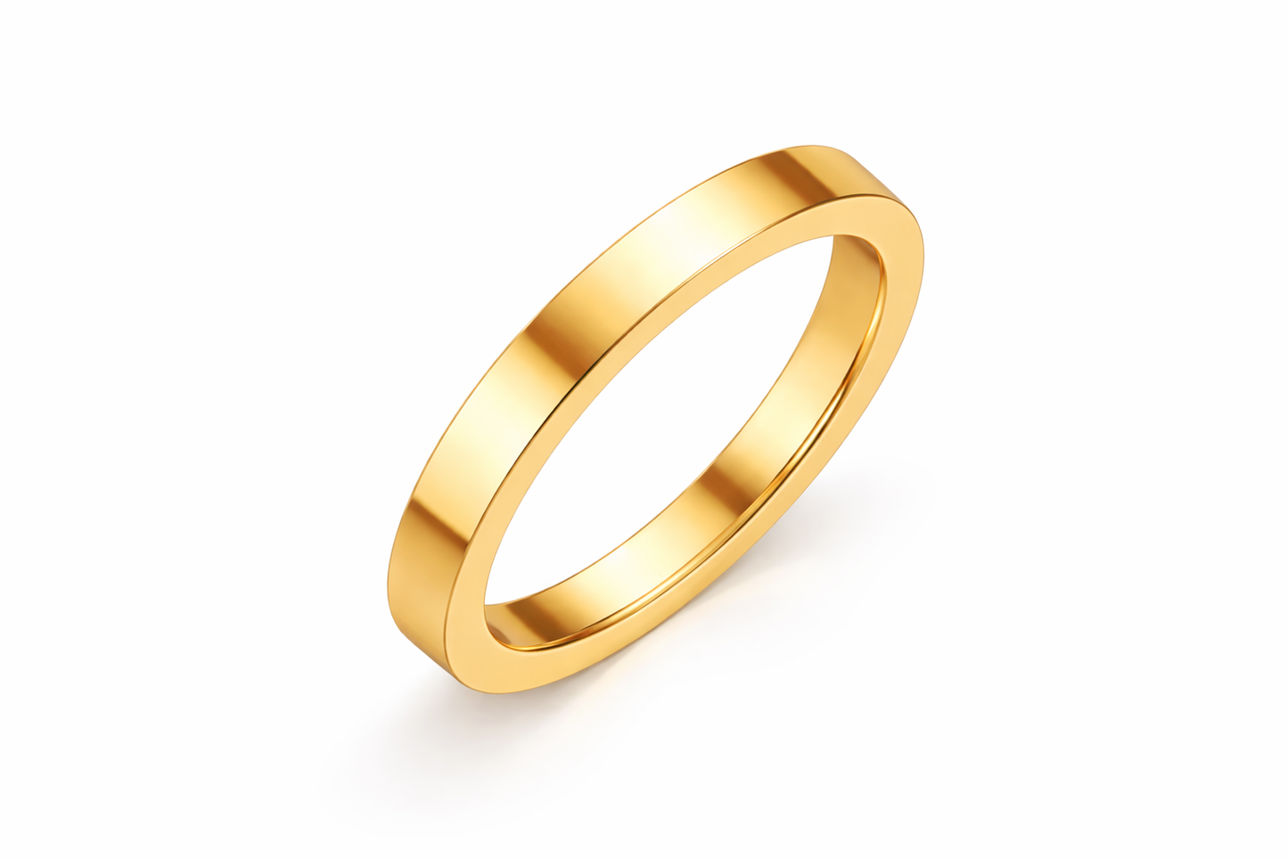 Argolla lisa recta en oro amarillo 4mm