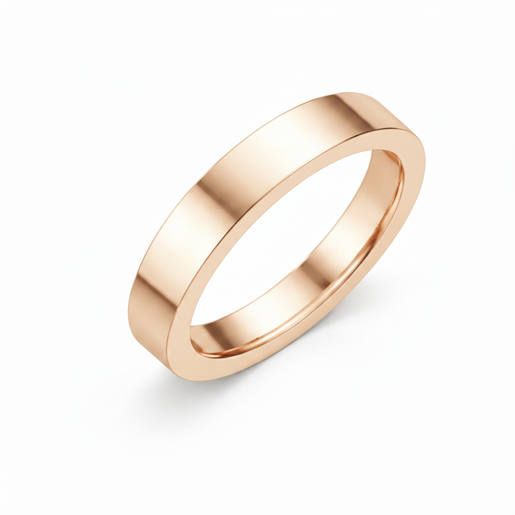 Argolla lisa recta en oro rosa 5mm