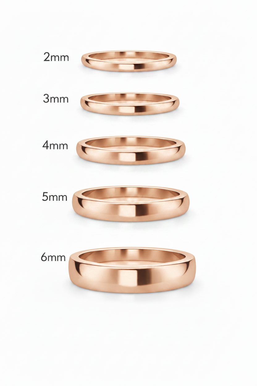Argolla lisa curva en oro rosa 3mm