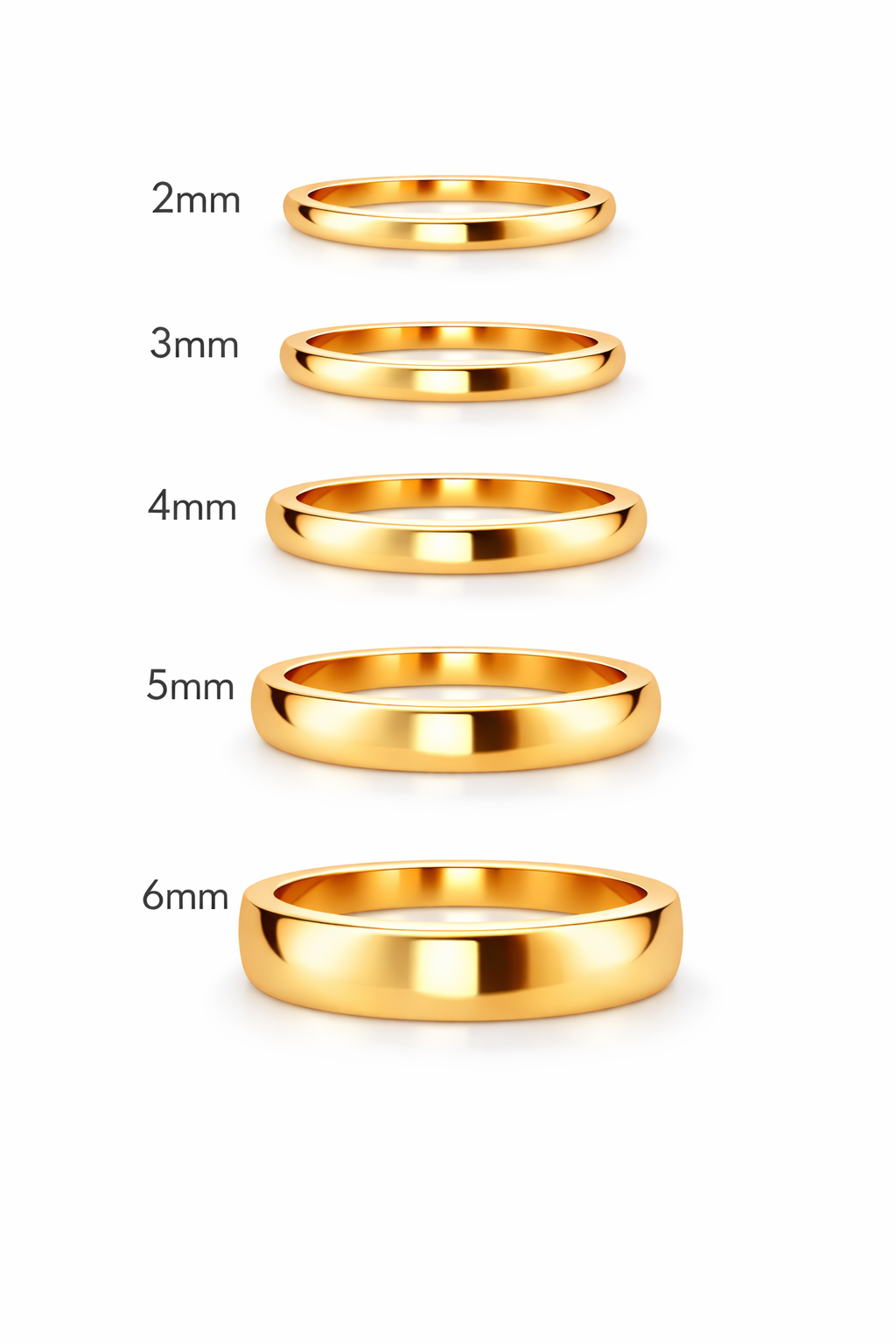 Argolla lisa curva en oro amarillo 4mm