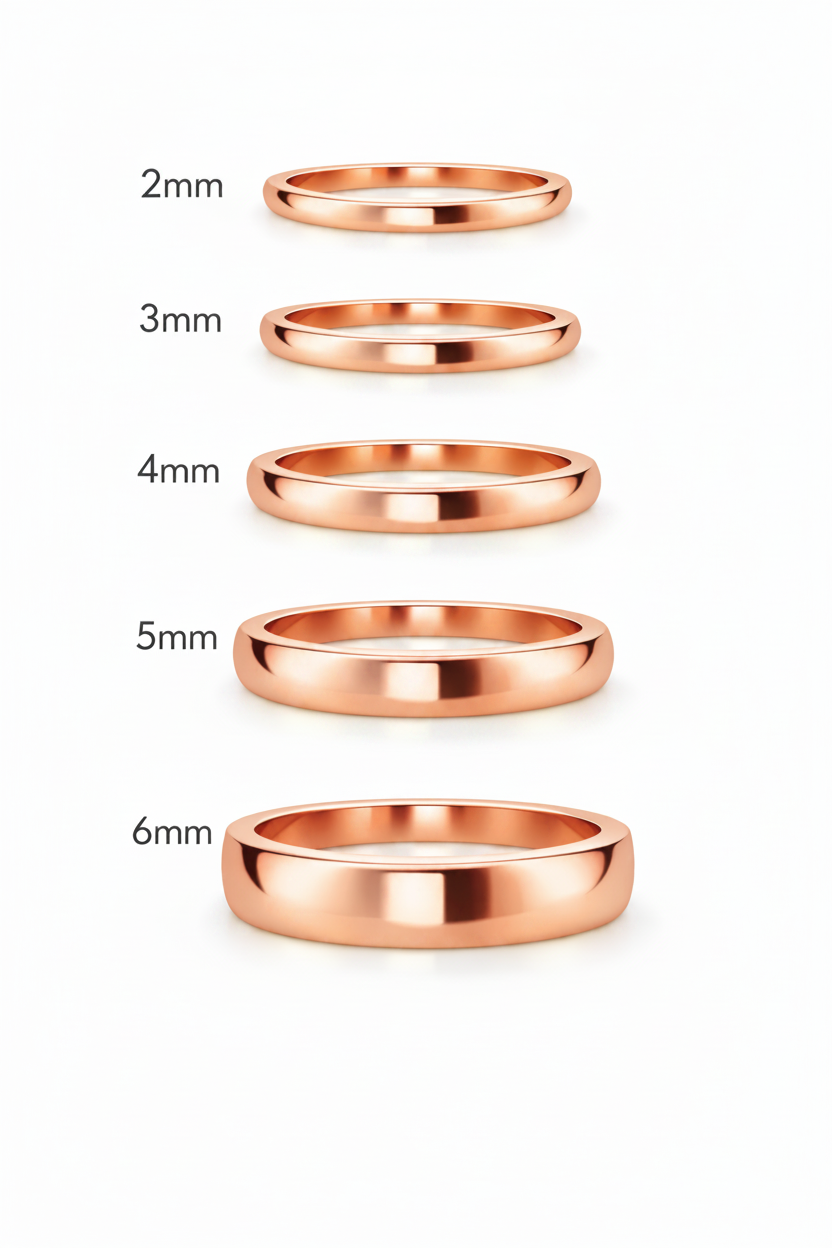 Argolla lisa curva en oro rosa 2mm