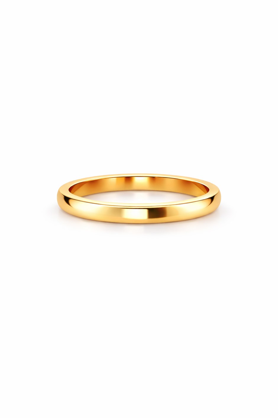 Argolla lisa curva en oro amarillo 2mm