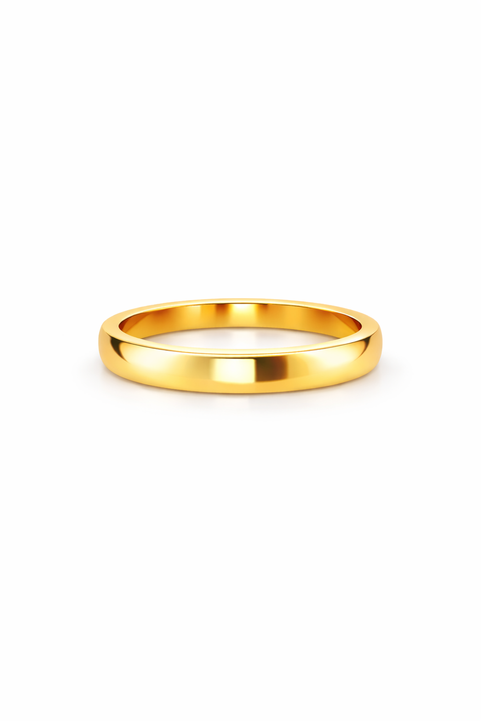 Argolla lisa curva en oro amarillo 3mm