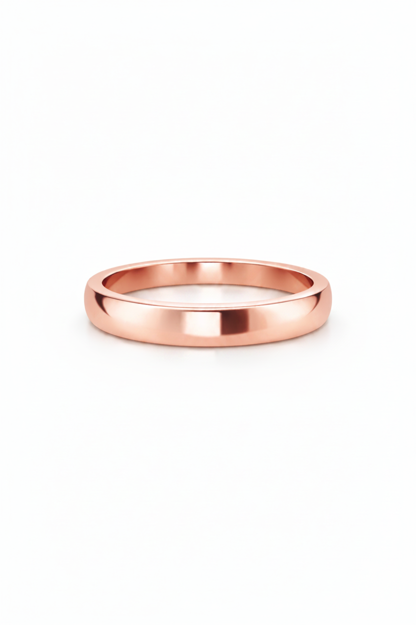 Argolla lisa curva en oro rosa 4mm
