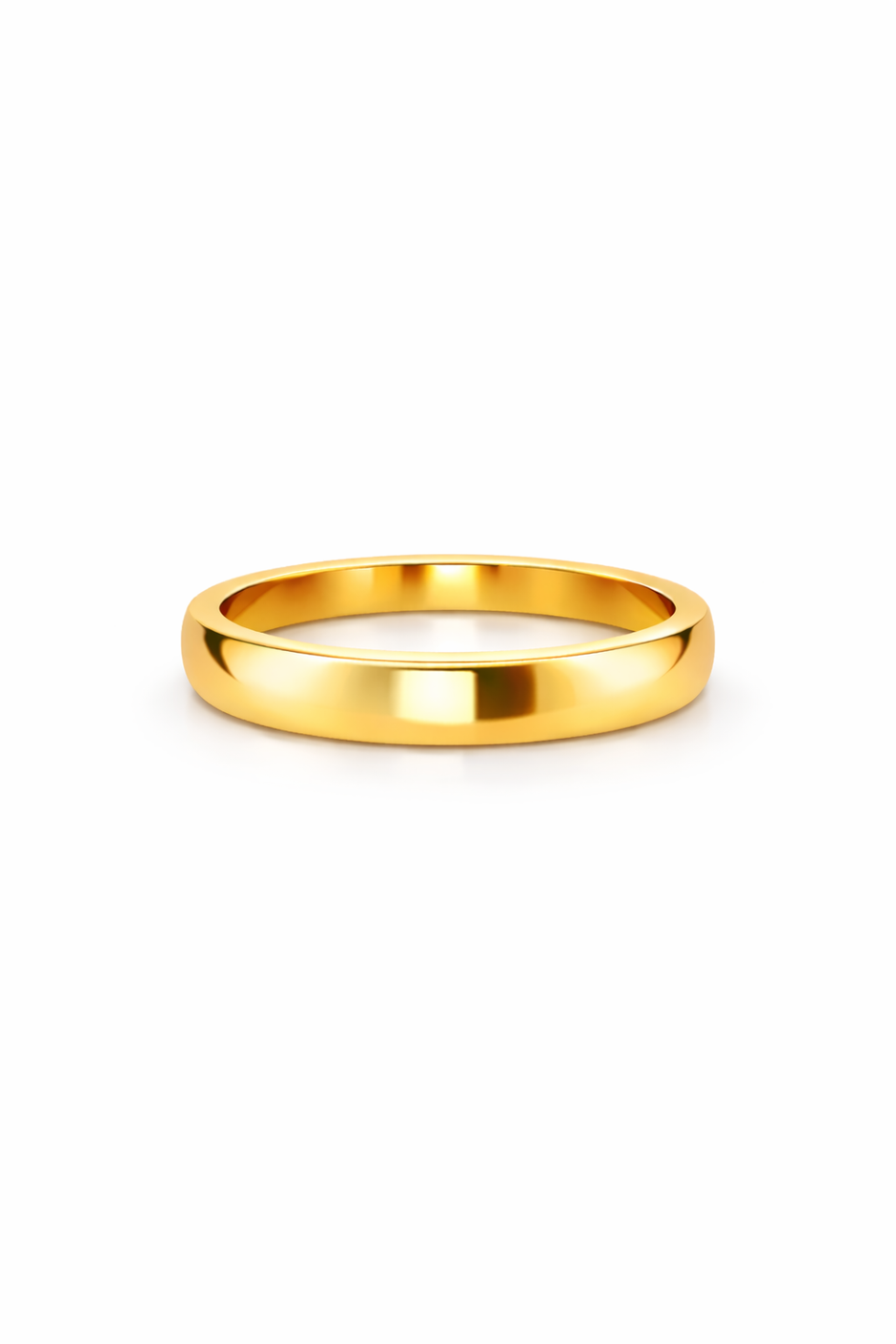 Argolla lisa curva en oro amarillo 4mm