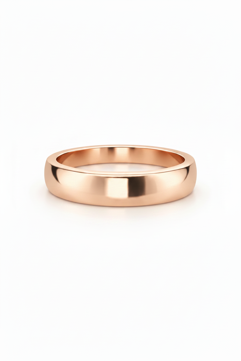 Argolla lisa curva en oro rosa 5mm