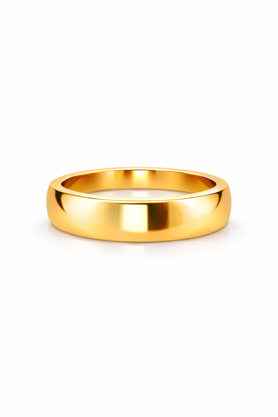Argolla lisa curva en oro amarillo 6mm