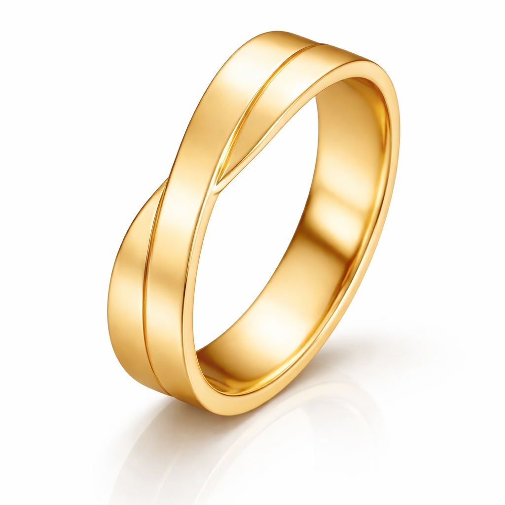 Argolla infinite en oro amarillo 5mm
