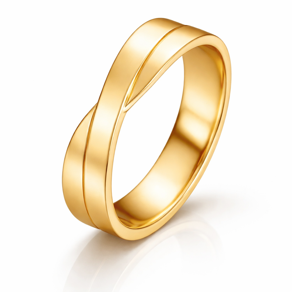 Argolla infinite en oro amarillo 5mm