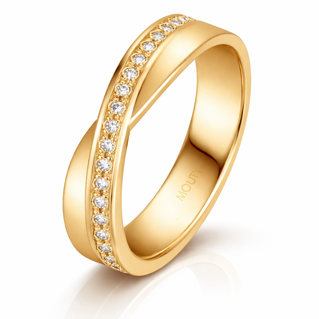 Argolla Infinite en oro 5mm con diamantes de laboratorio 0.09 ct
