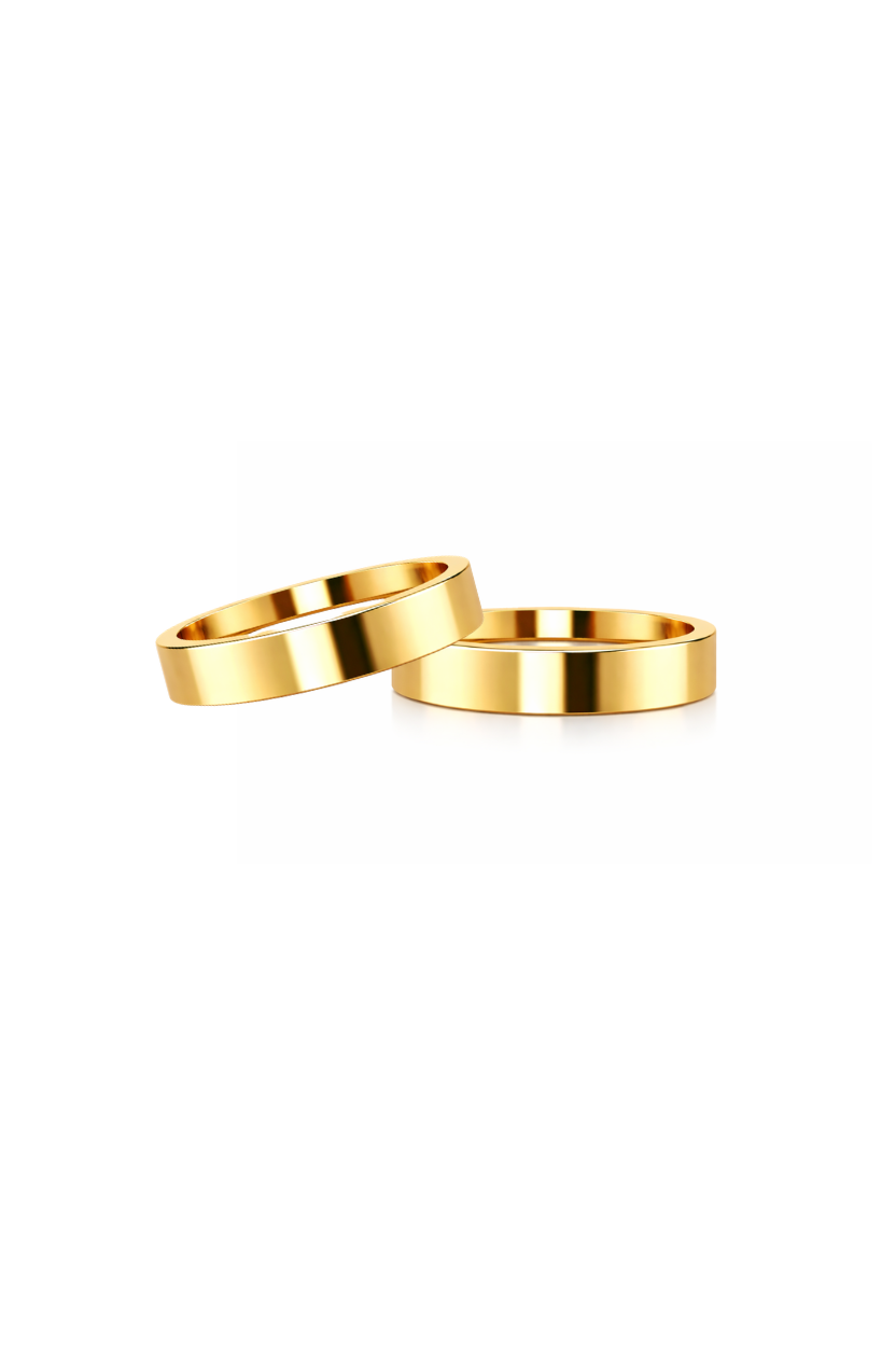 Dúo liso recto en oro amarillo 6mm