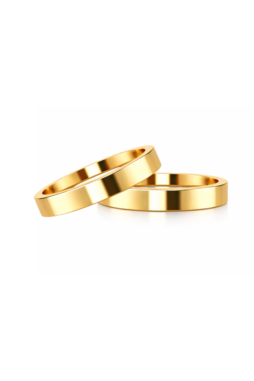 Dúo liso recto en oro amarillo 4mm