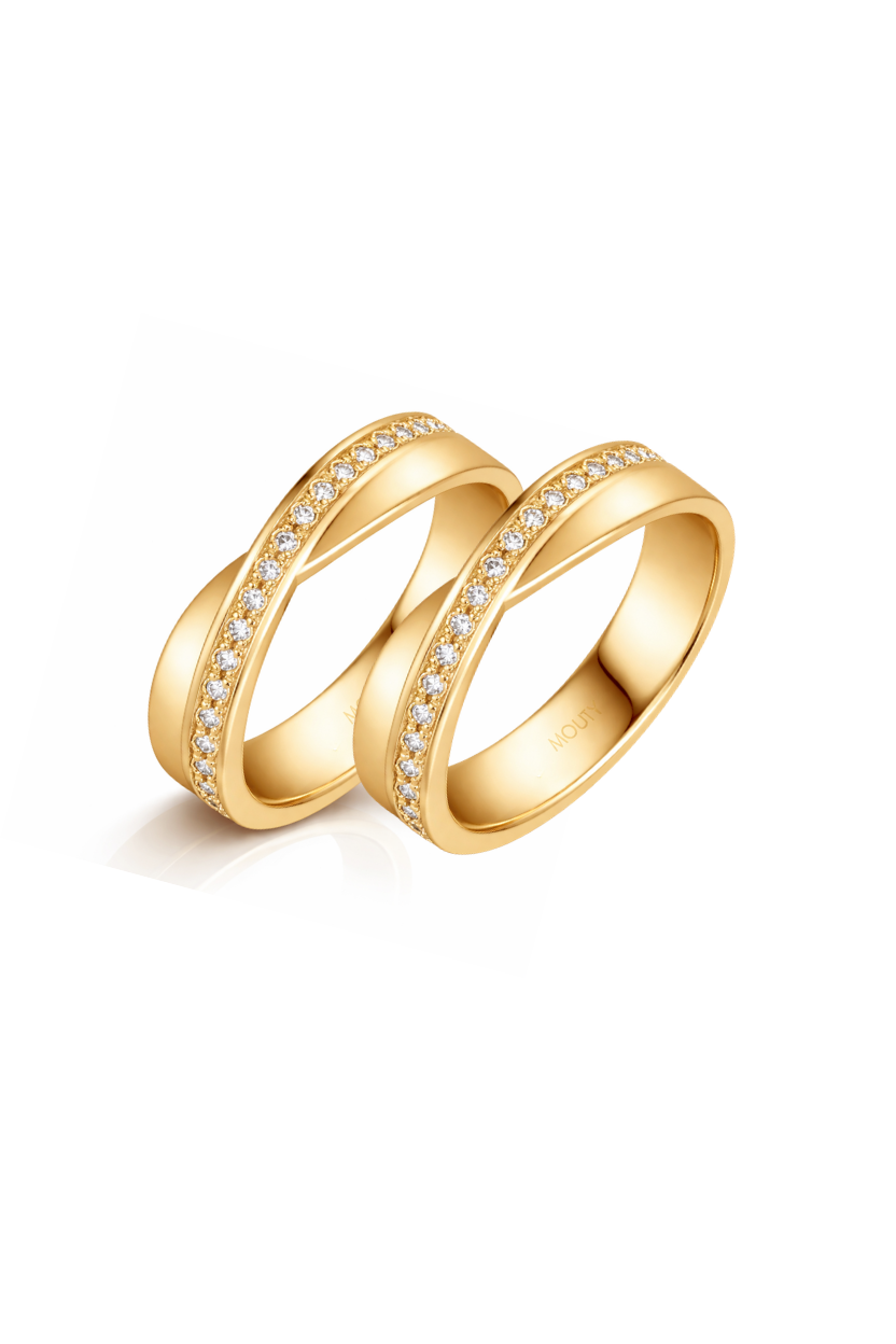 Dúo Infinite en oro amarillo 5mm con circonias