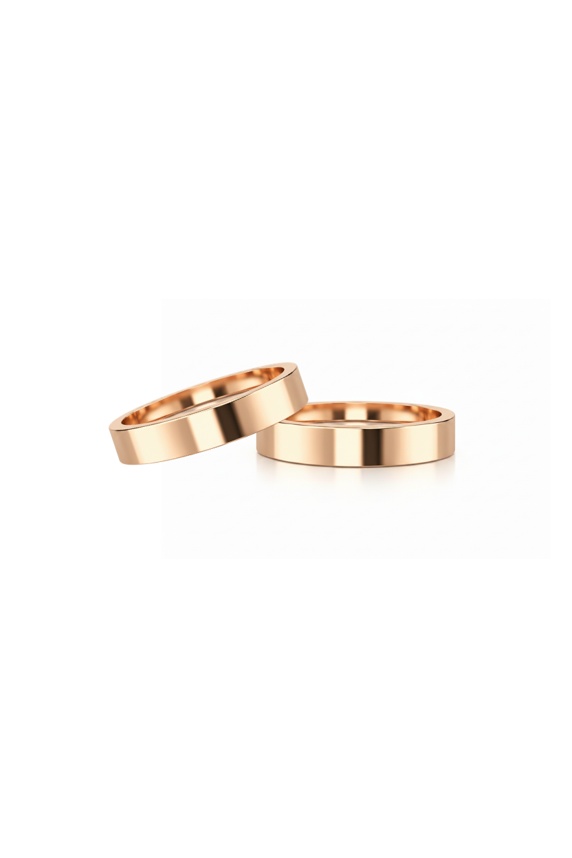 Dúo liso recto en oro rosa 6mm