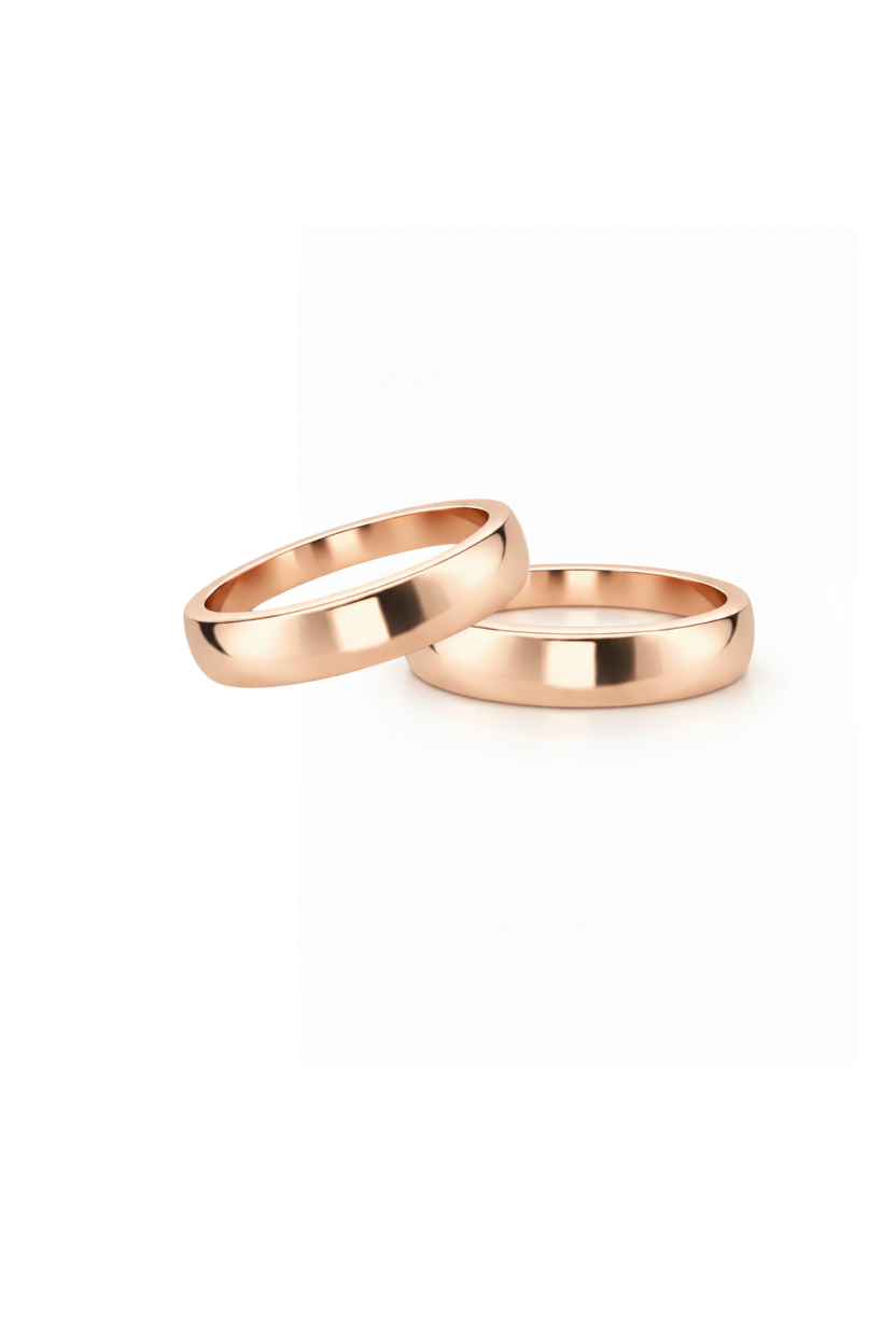 Dúo liso curvo en oro rosa 5mm