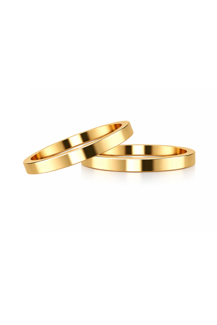 Dúo liso recto en oro amarillo 2mm