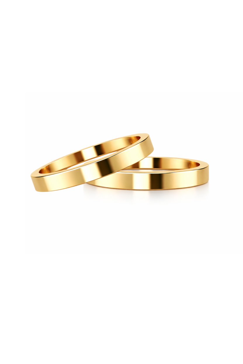 Dúo liso recto en oro amarillo 3mm