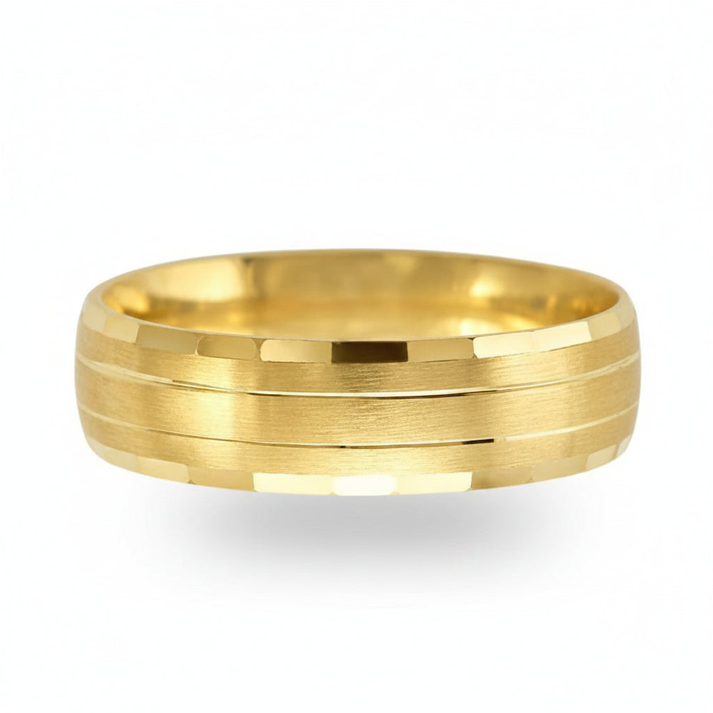 Argolla confort B en oro amarillo 10k 6mm