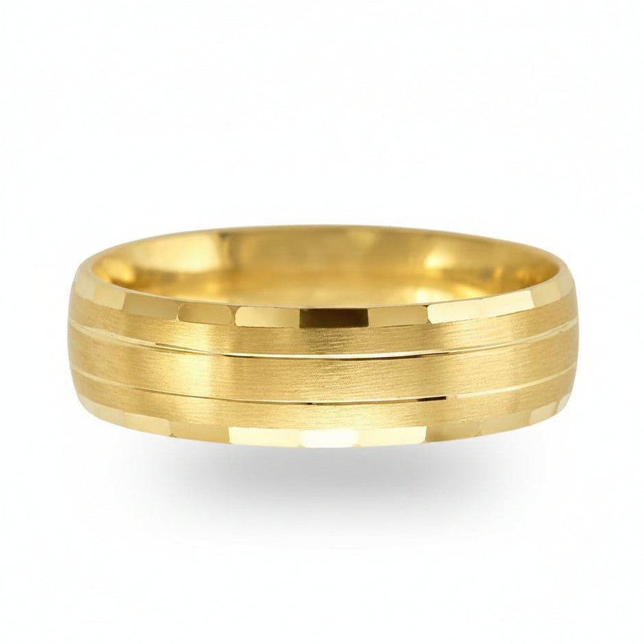 Argolla confort B en oro amarillo 10k 6mm