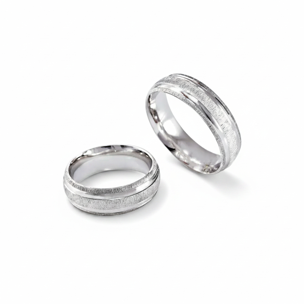 Dúo confort light JB en oro blanco 10k 6mm