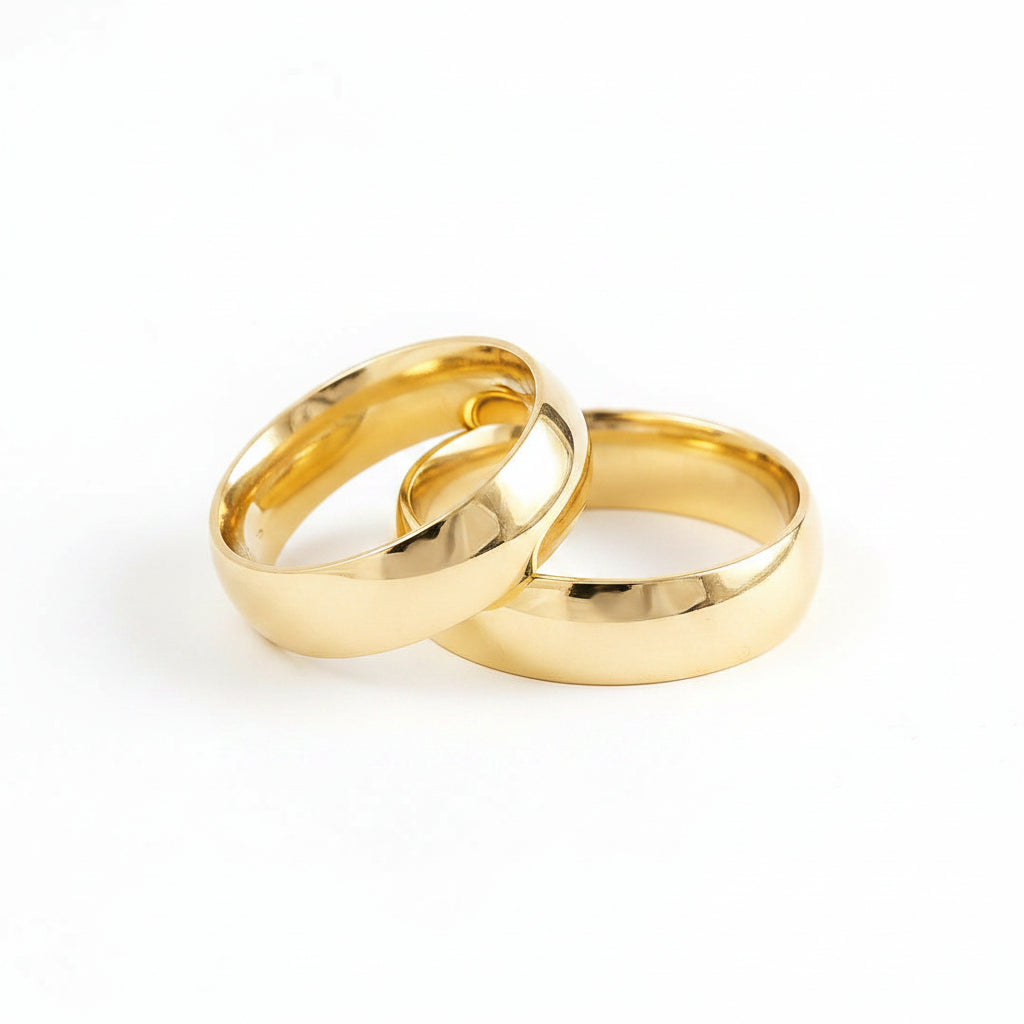 Dúo liso confort AA en oro amarillo 10k 6mm
