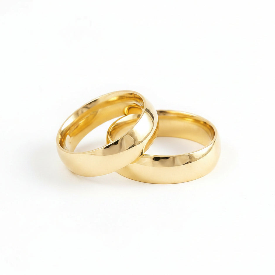 Dúo liso confort AA en oro amarillo 10k 6mm
