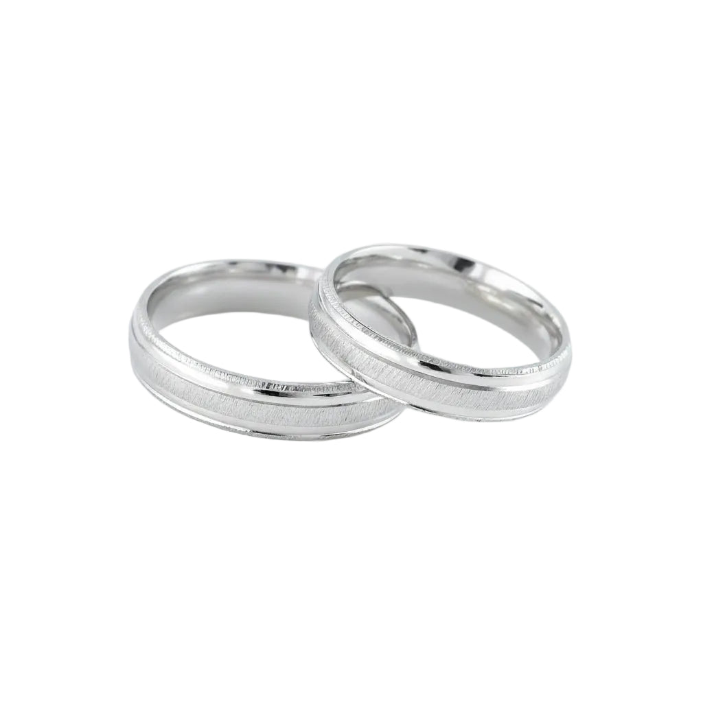 Dúo confort light J4B en oro blanco 10k 4mm