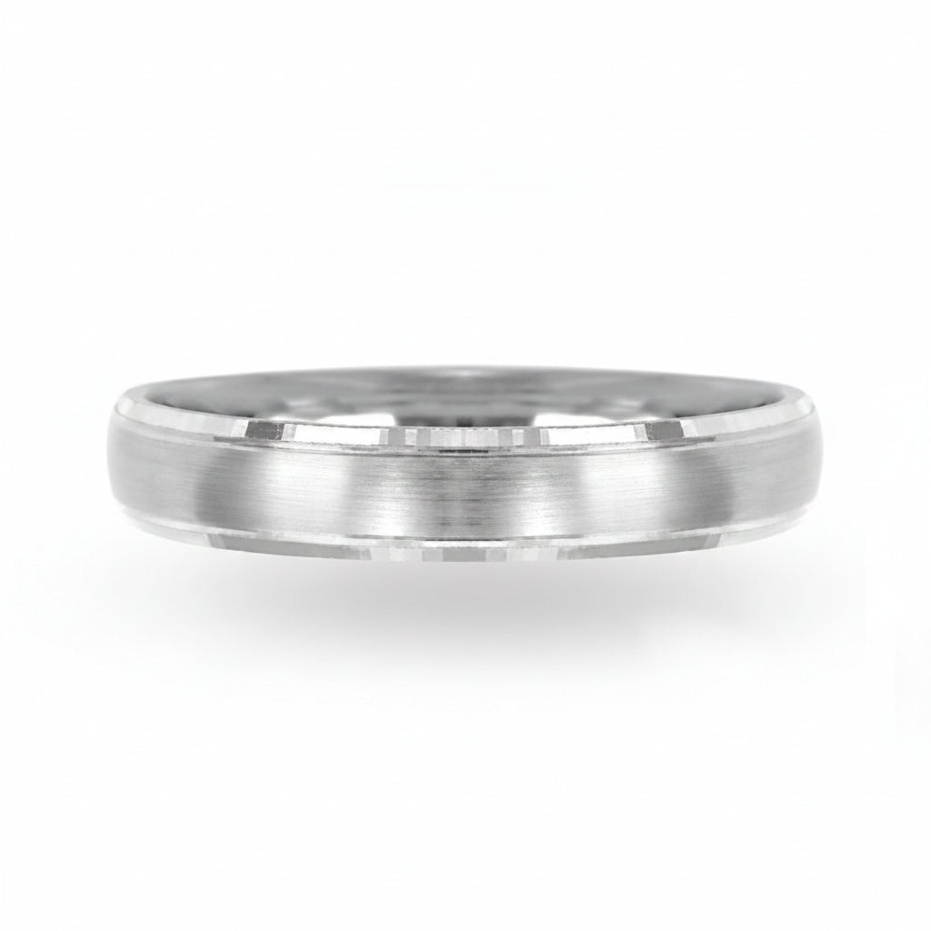 Argolla confort K4B en oro blanco 10k 4mm