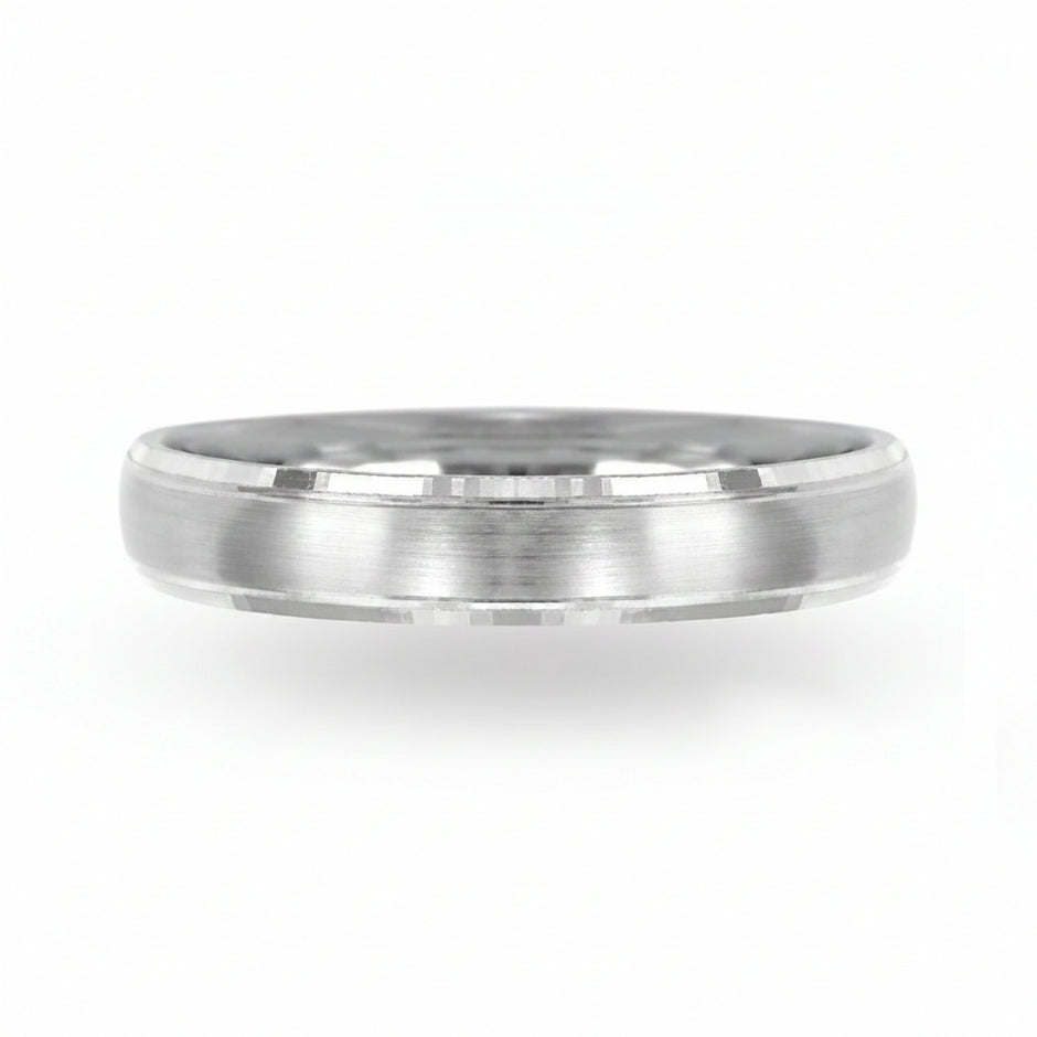 Argolla confort K4B en oro blanco 10k 4mm