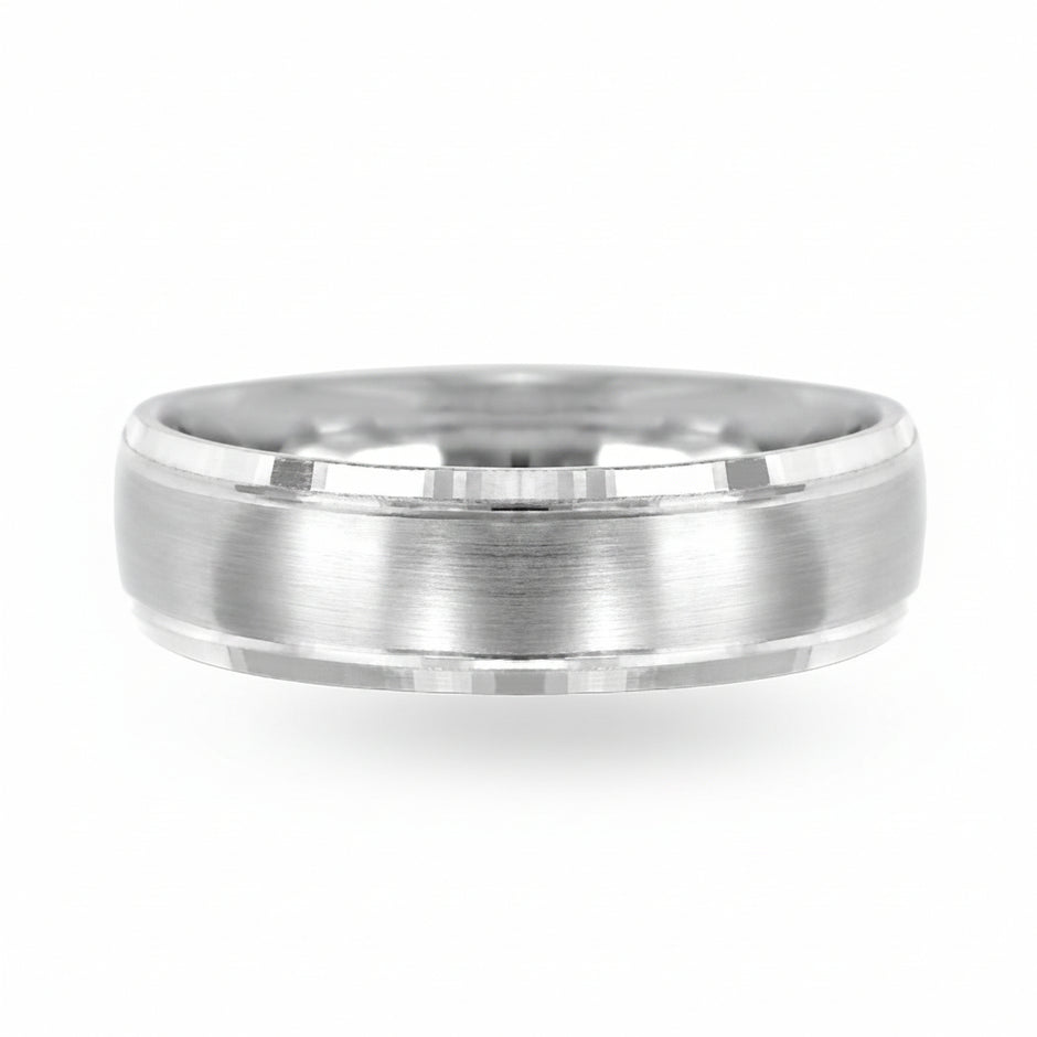 Argolla confort KB en oro blanco 14k 6mm