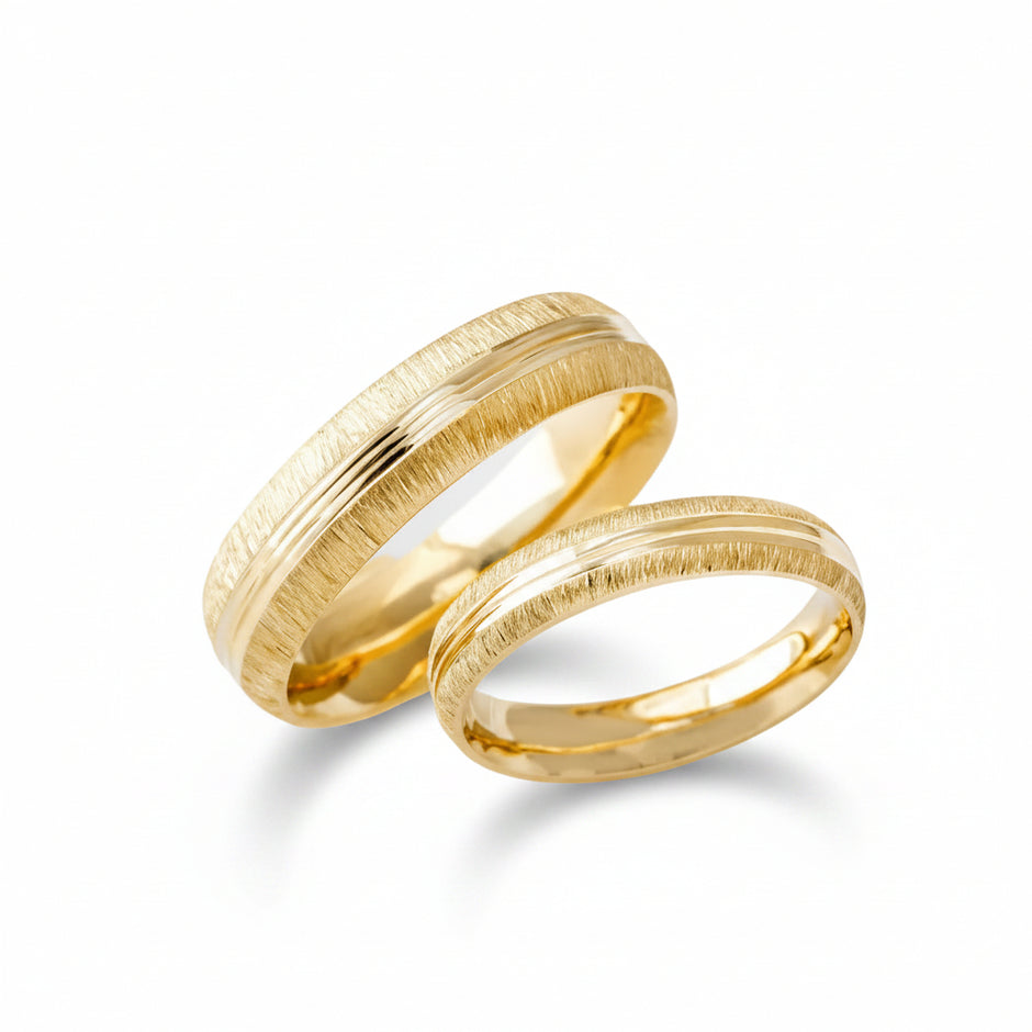 Dúo confort M-M4 en oro amarillo 10k 6 y 4mm