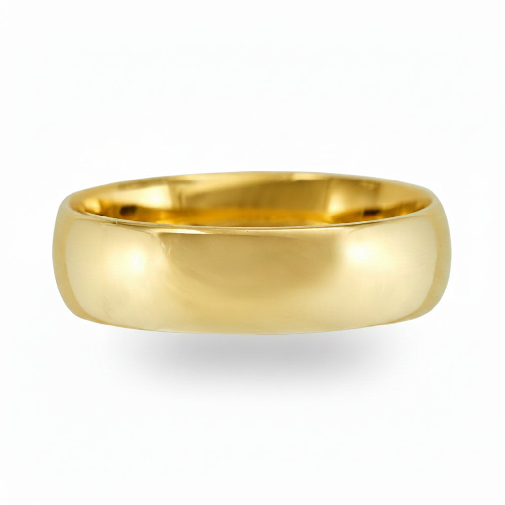 Argolla confort lisa AA en oro amarillo 10k 6mm