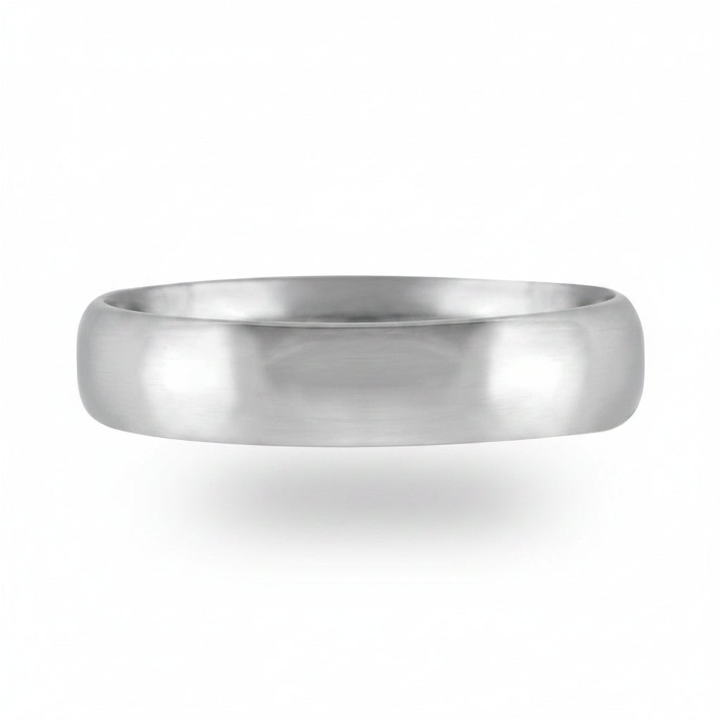 Argolla confort lisa A4B en oro blanco 10k 4mm