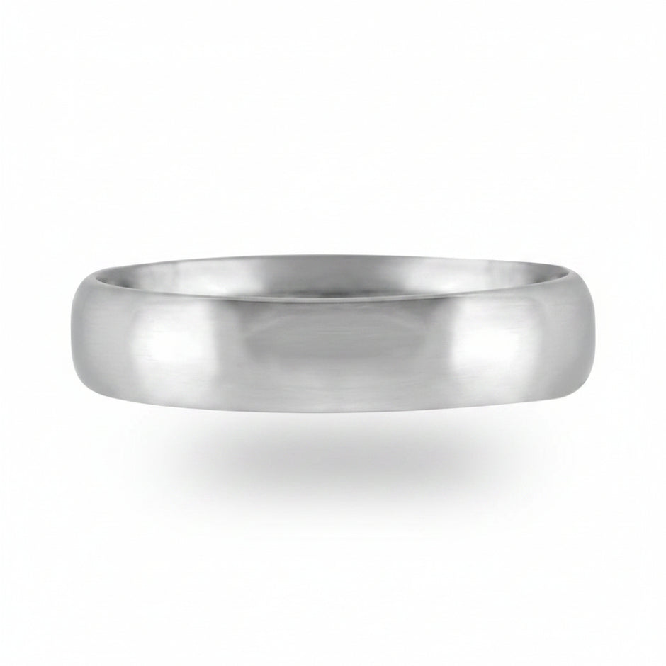Argolla confort lisa A4B en oro blanco 10k 4mm